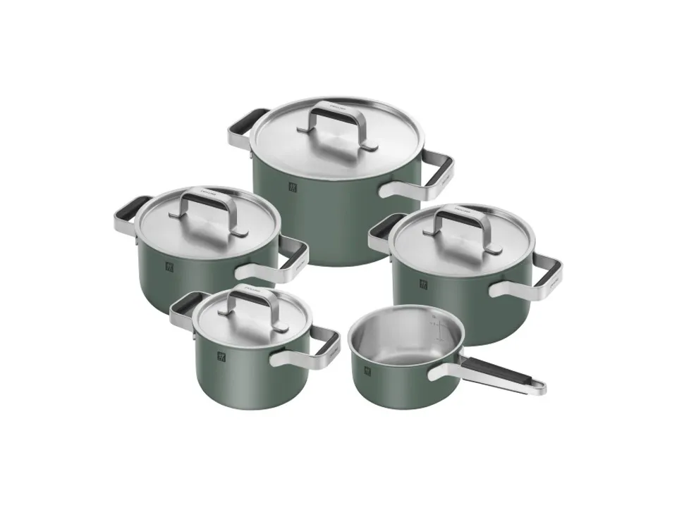 Spedizione Espresso Pure, set di 5 pentole e padelle - verde