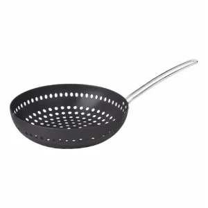 Churrasco griglia wok forata in alluminio anodizzato con manico, 26 cm Vendita Finale