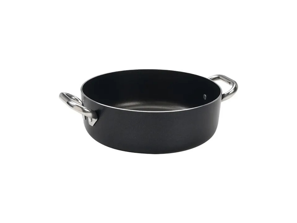 Casseruola antiaderente alblack bassa in alluminio 3mm 2 maniglie - ø28 Promozione