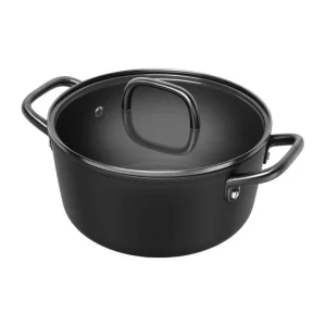Bestseller Milano, casseruola nero con coperchio in vetro - 24 cm