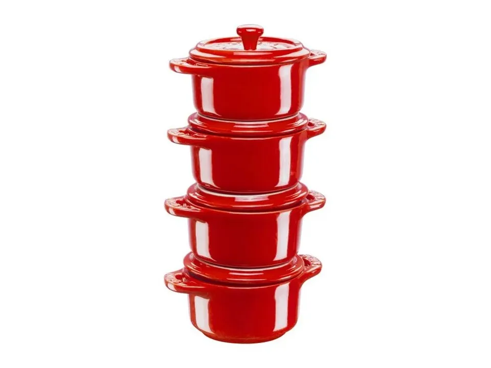Set 4 mini cocotte, ciliegia Promozione Esclusiva