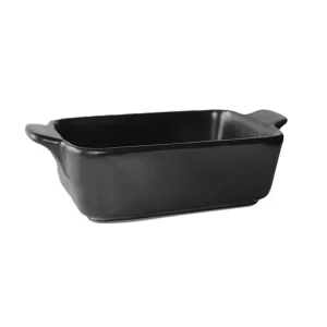 Stoneware, tegame rettangolare con manici, nero opaco - 13x8,2x3,9h cm Occasione
