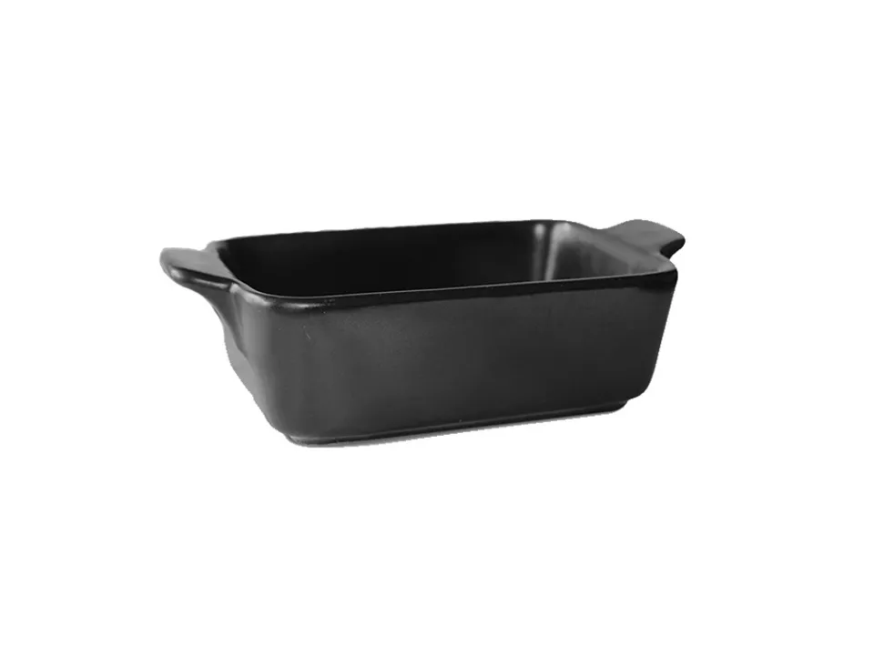 Stoneware, tegame rettangolare con manici, nero opaco - 13x8,2x3,9h cm Occasione