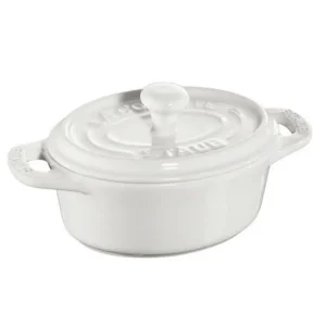Spedito Oggi Mini cocotte ovale bianco, 11 cm