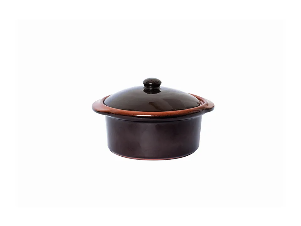 Must-Have Casseruola/tegame bombato con coperchio in coccio da fuoco, ø 12 cm