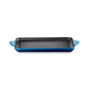 Offerta Speciale Tradition, grill rettangolare 32x22 cm in ghisa vetrificata - azure blu