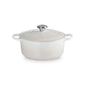 Evolution, cocotte rotonda 24 cm in ghisa vetrificata - meringue Professionale