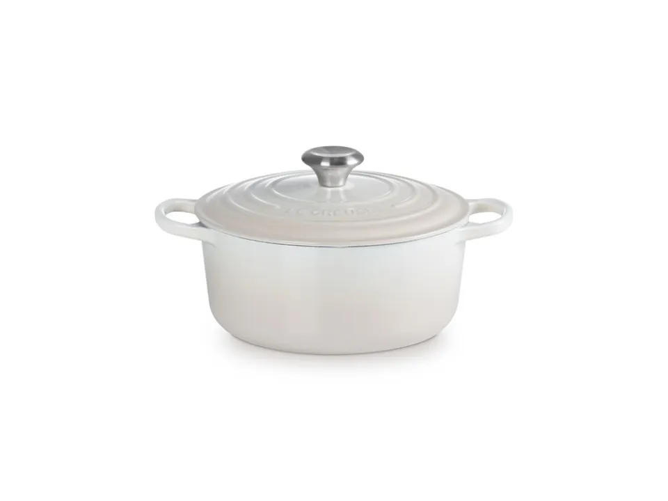 Evolution, cocotte rotonda 24 cm in ghisa vetrificata - meringue Professionale