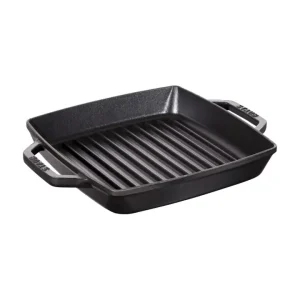 Ultima Occasione Bistecchiera quadrata con manici in ghisa smaltata 28 cm - nero