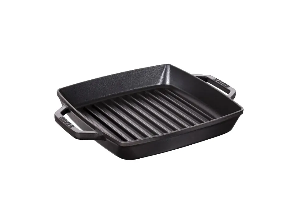 Ultima Occasione Bistecchiera quadrata con manici in ghisa smaltata 28 cm - nero