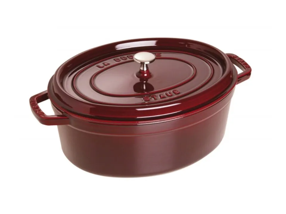Cocotte ovale rosso granata, 31 cm A Buon Prezzo