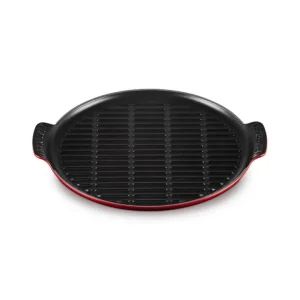 Grill rotondo extralarge in ghisa vetrificata 32 cm - ciliegia Offerta Lampo