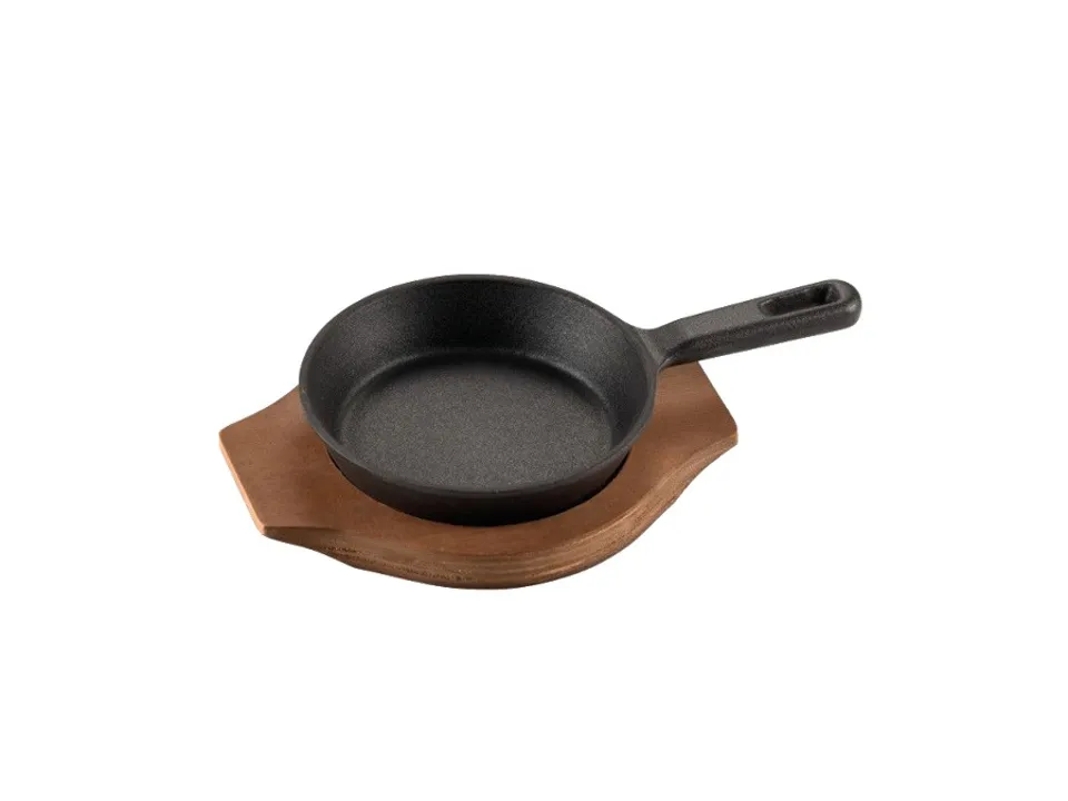 Scelto Dai Clienti Mini padella in ghisa smaltata con vassoio in legno ø cm 12