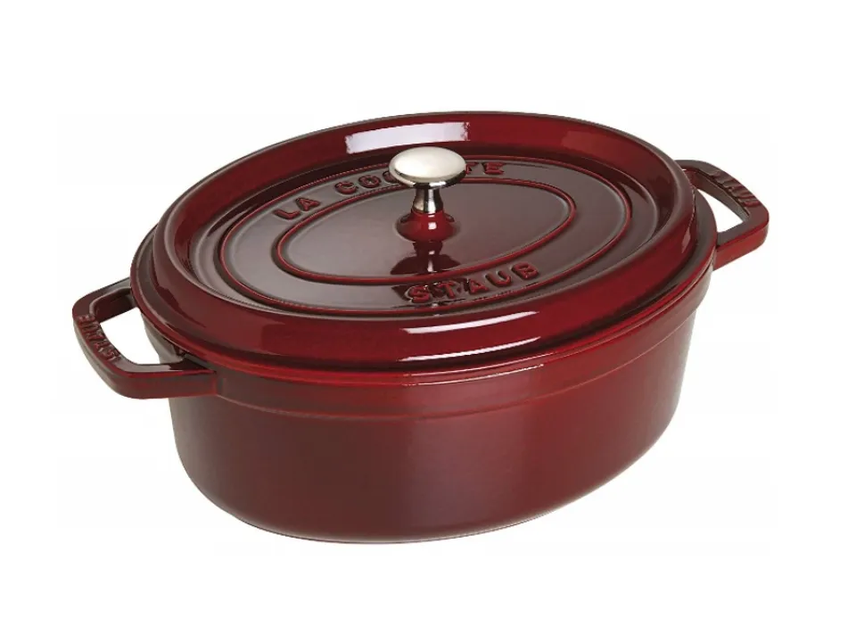 Esclusivo Cocotte ovale rosso granata, 29 cm
