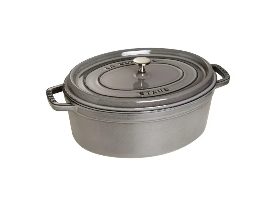Cocotte ovale grigio grafite, 33 cm Prezzo Conveniente