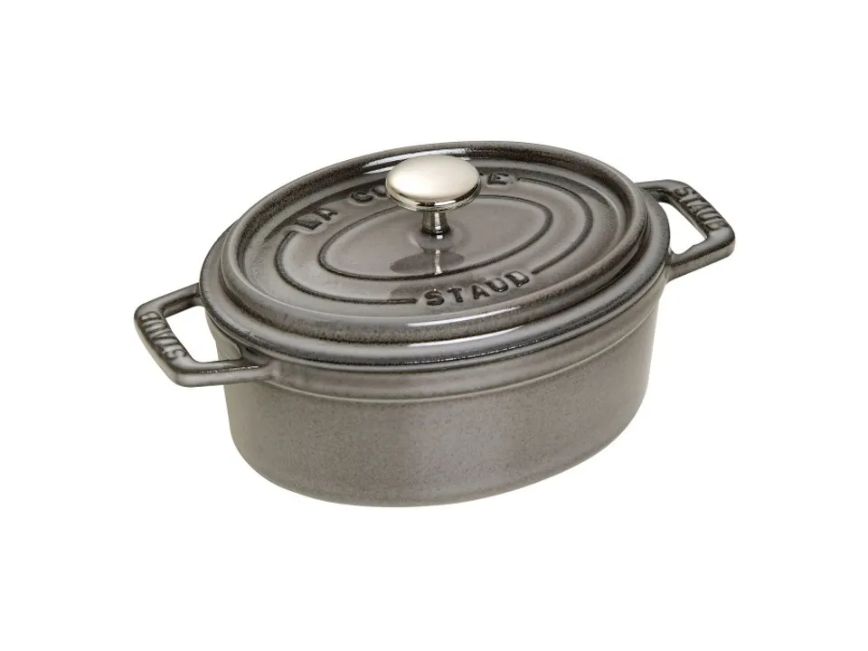 Cocotte ovale grigio grafite, 15 cm Occasione