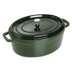 Cocotte ovale verde basilico, 31 cm Esclusivo