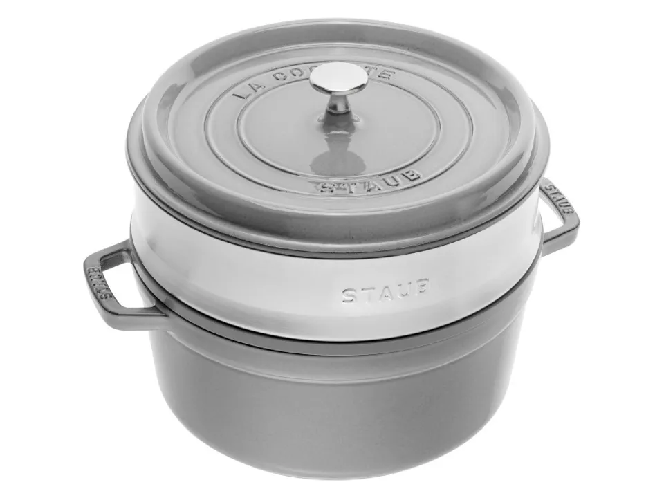Cocotte con cestello a vapore grigio grafite, ø 26 cm Soddisfatti O Rimborsati