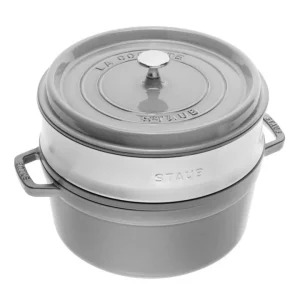 Cocotte con cestello a vapore grigio grafite, ø 24 cm Spedizione Espresso