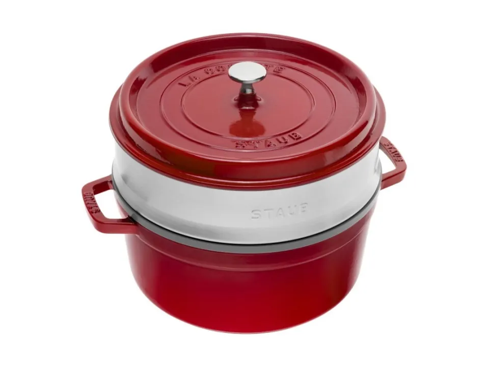 Cocotte con cestello a vapore ciliegia, ø 24 cm Promozione