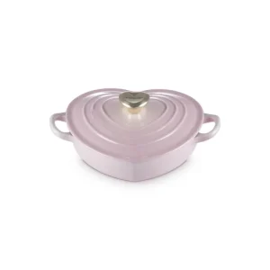 Ultimissimo Modello Tegame basso a cuore in ghisa vetrificata 20 cm - shell pink