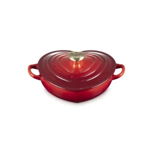 Tegame basso a cuore in ghisa vetrificata 20 cm - ciliegia Vendita Finale