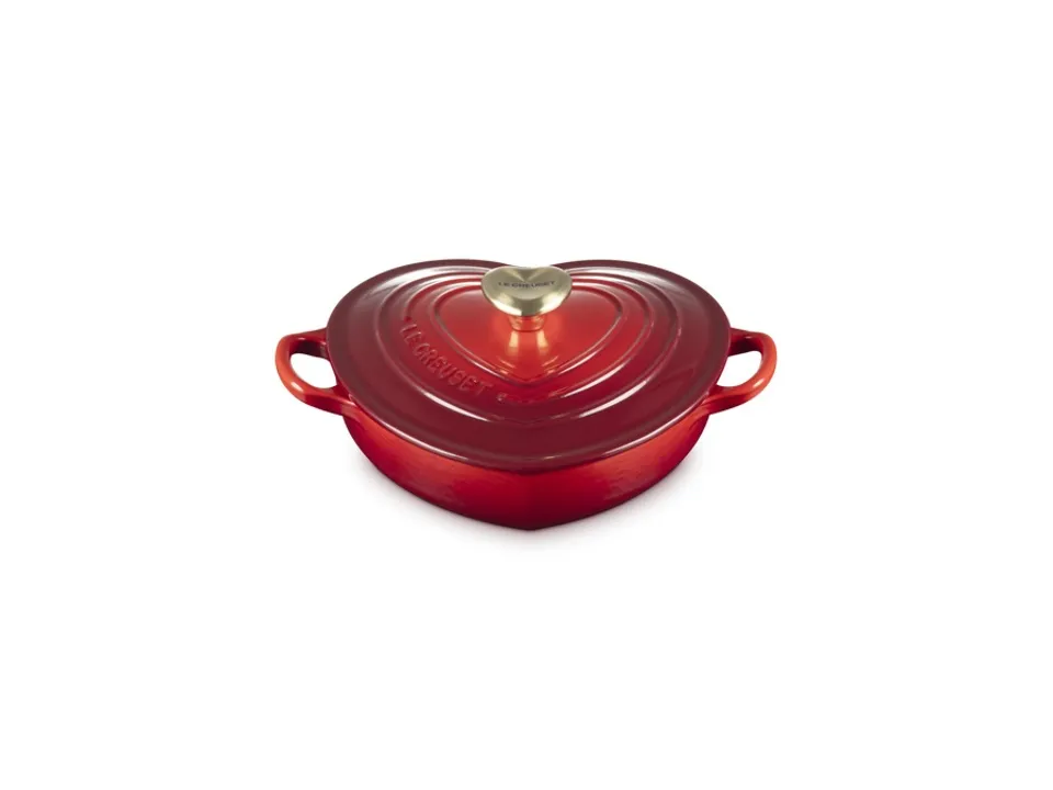 Tegame basso a cuore in ghisa vetrificata 20 cm - ciliegia Vendita Finale