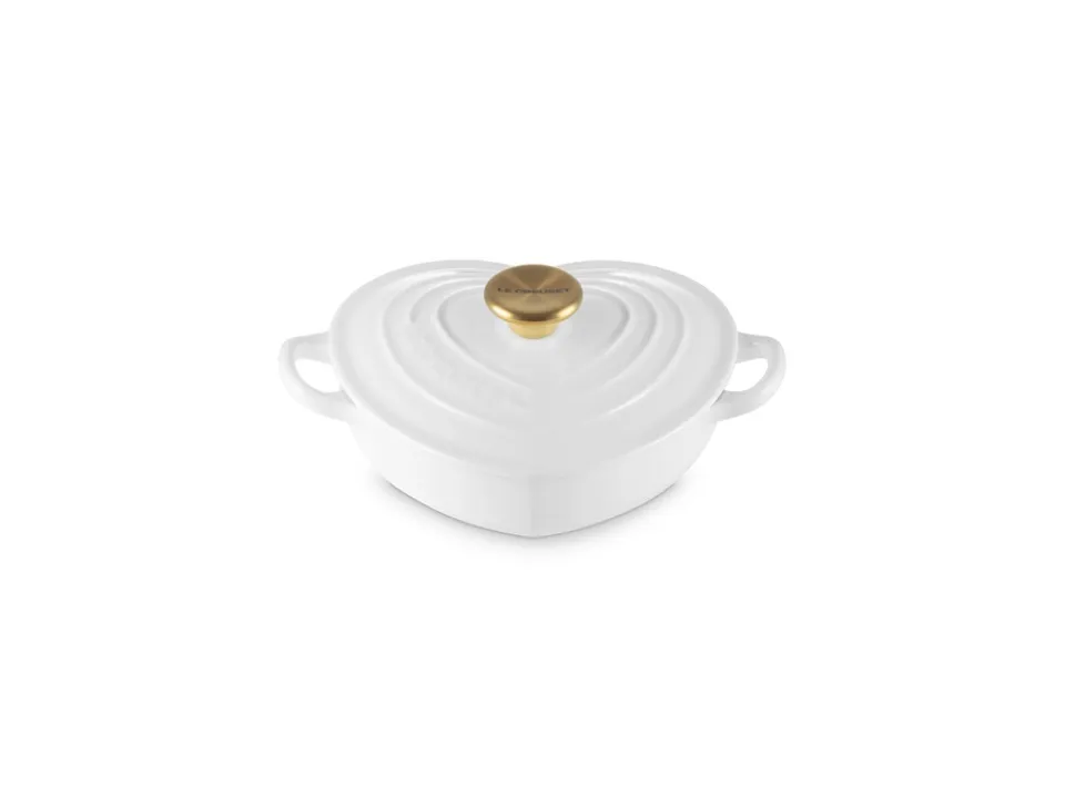 Di Tendenza Tegame basso a cuore in ghisa vetrificata 20 cm - white