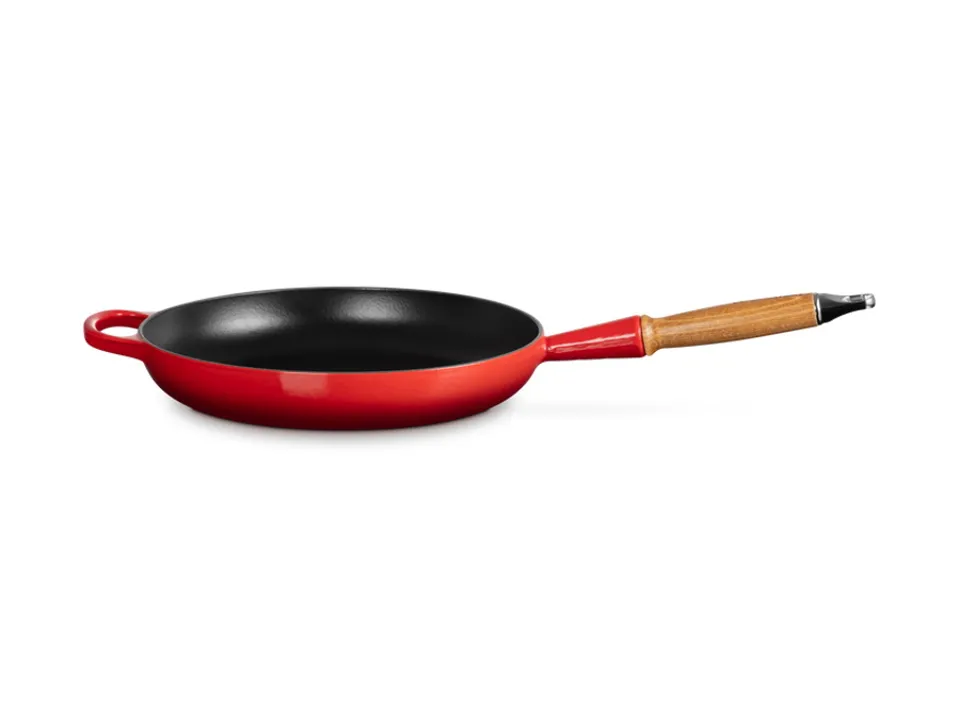 Evolution, padella con manico in legno in ghisa vetrificata 28 cm - ciliegia Must-Have