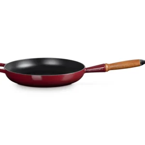 Evolution, padella con manico in legno in ghisa vetrificata 28 cm - garnet Reso Gratuito