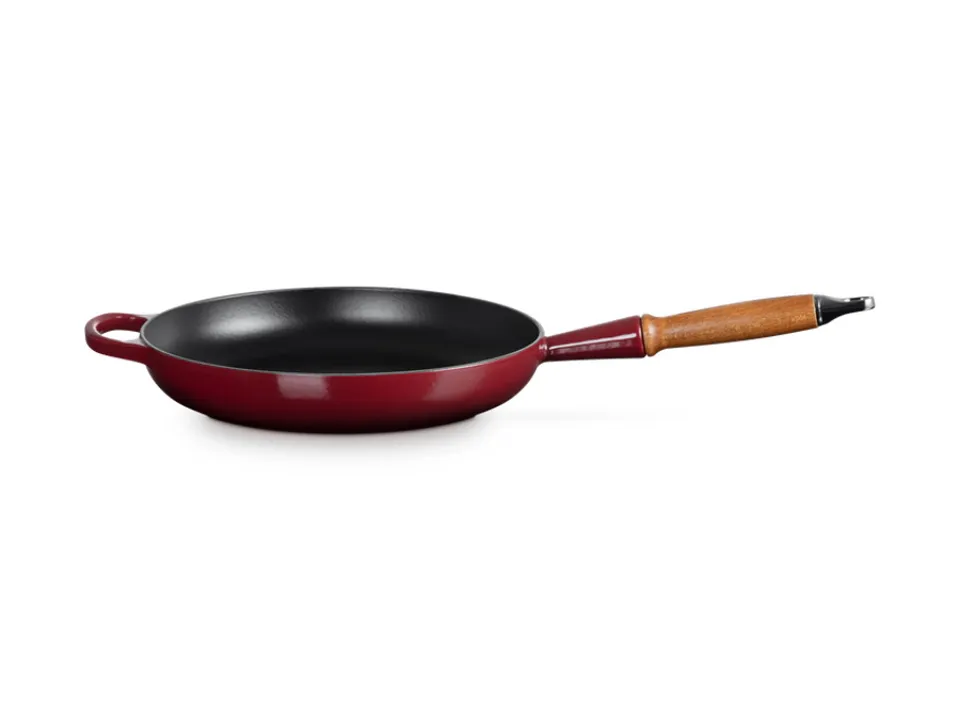 Evolution, padella con manico in legno in ghisa vetrificata 28 cm - garnet Reso Gratuito