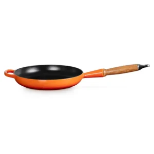 Evolution, padella con manico in legno in ghisa vetrificata 26 cm - arancio Consegna Rapida
