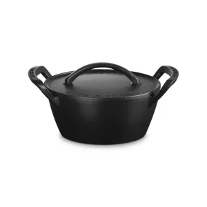 Cocotte rotonda bbq outodoor in ghisa vetrificata nero - 25 cm / 4l Offerta Limitata