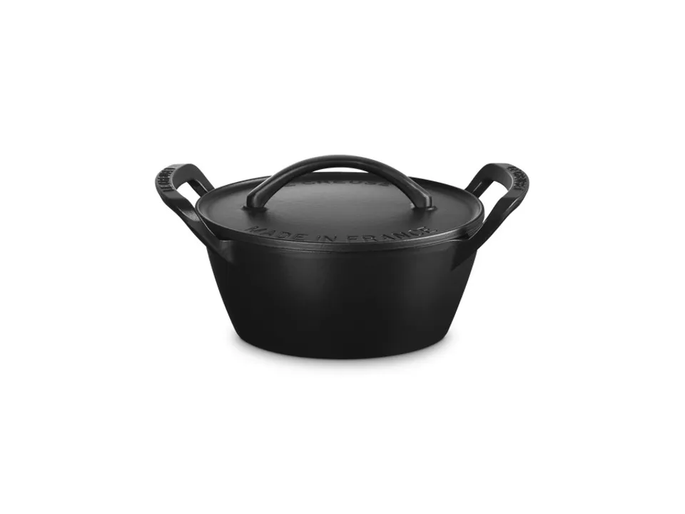 Cocotte rotonda bbq outodoor in ghisa vetrificata nero - 25 cm / 4l Offerta Limitata