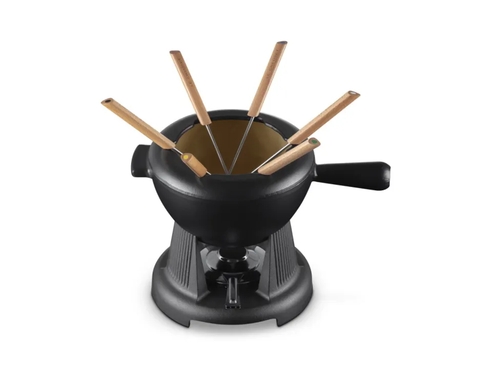 Savoiarda, set fonduta in ghisa vetrificata - nero matt Soddisfatti O Rimborsati