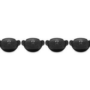 Prezzo Di Fabbrica Set 4 mini tegami bassi gourmand in ghisa vetrificata con coperchio