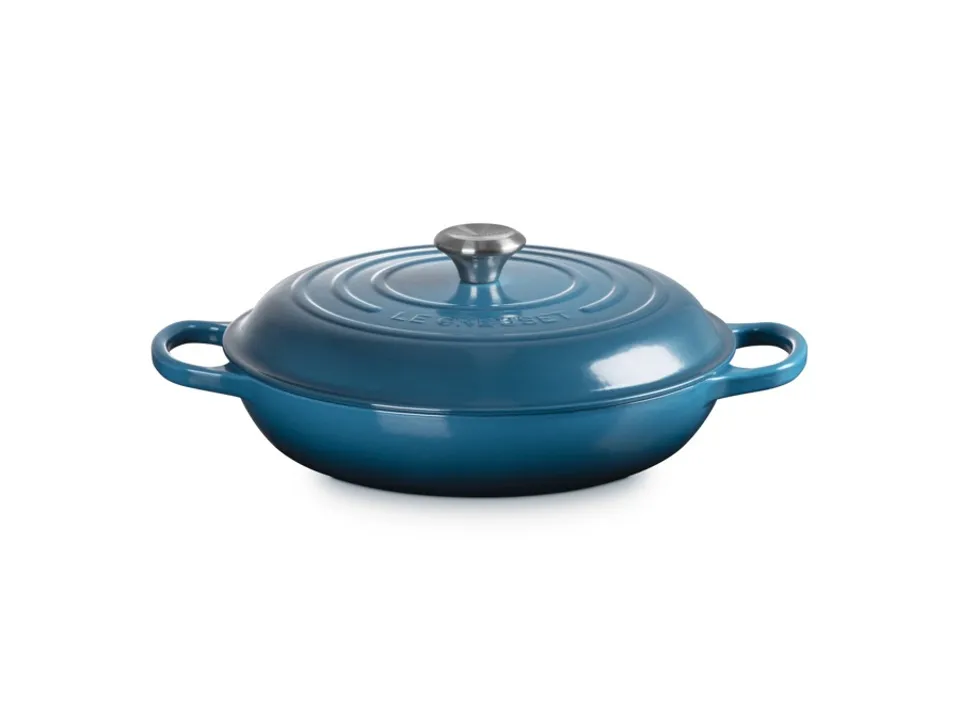 Pagamento Sicuro Evolution, tegame basso rotondo 28 cm in ghisa vetrificata - deep teal
