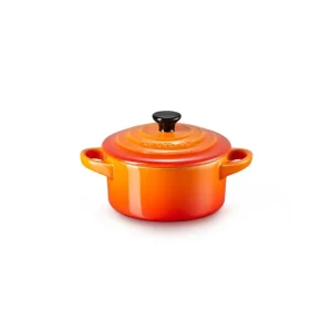 Novità Mini cocotte rotonda in gres vetrificato 10 cm - arancio