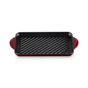 Tradition, grill rettangolare 32x22 cm in ghisa vetrificata - garnet Compra Adesso