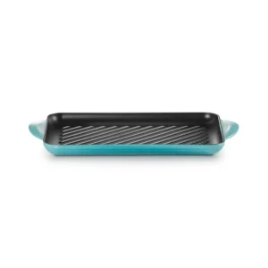Professionale Tradition, grill rettangolare 32x22 cm in ghisa vetrificata - blu caribe