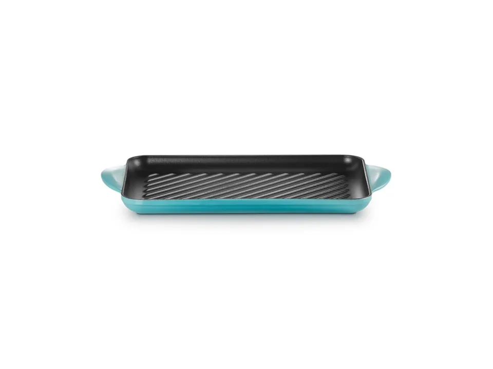 Professionale Tradition, grill rettangolare 32x22 cm in ghisa vetrificata - blu caribe
