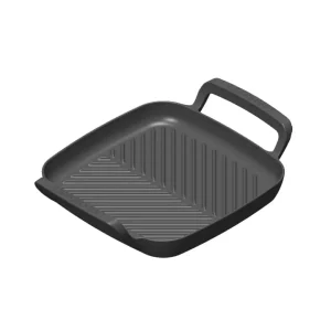 Bbq outdoor, grill quadrato 26x26 cm in ghisa vetrificata - nero Consegna Rapida