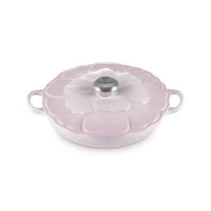 Prezzo Scontato Tegame basso con coperchio a fiore in ghisa vetrificata 26 cm - shell pink