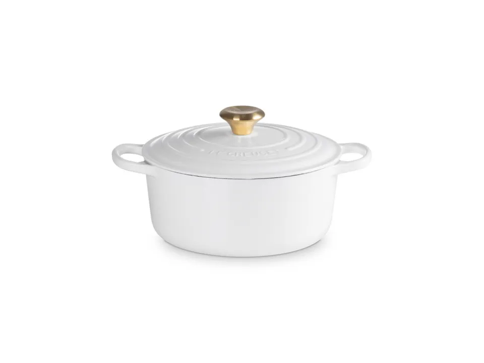 Evolution, cocotte rotonda 24 cm in ghisa vetrificata - bianco Professionale