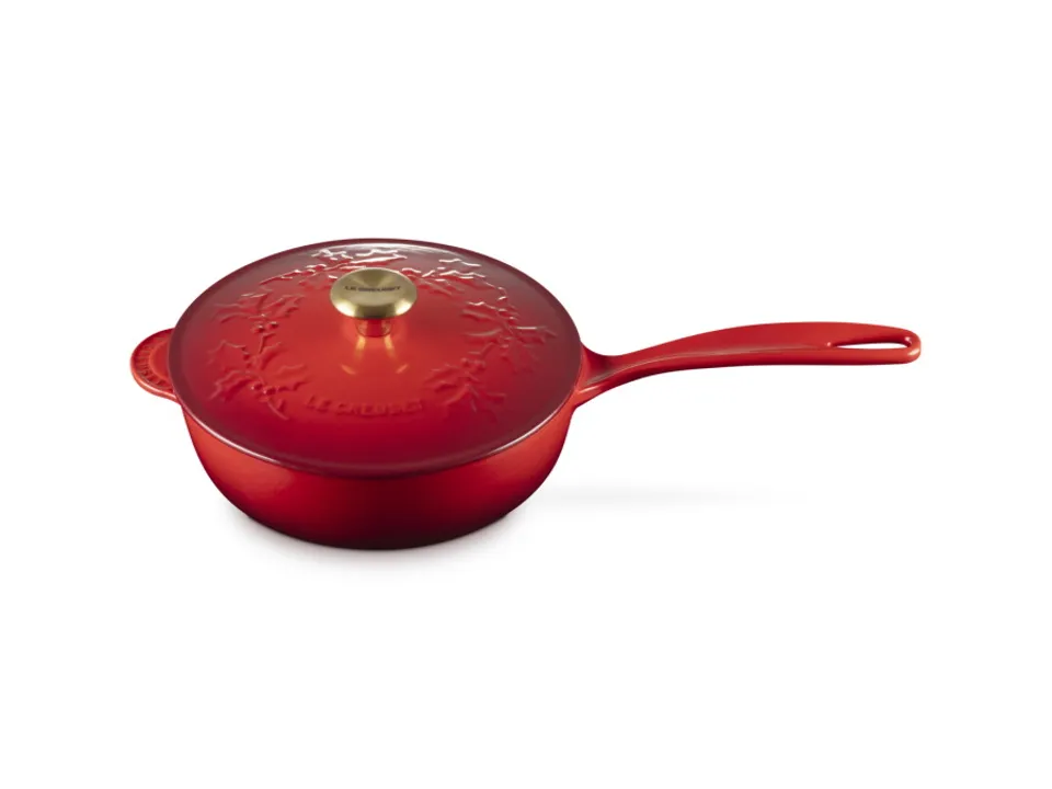 Novità Holly, casseruola con manico lungo in ghisa vetrificata 21 cm - ciliegia