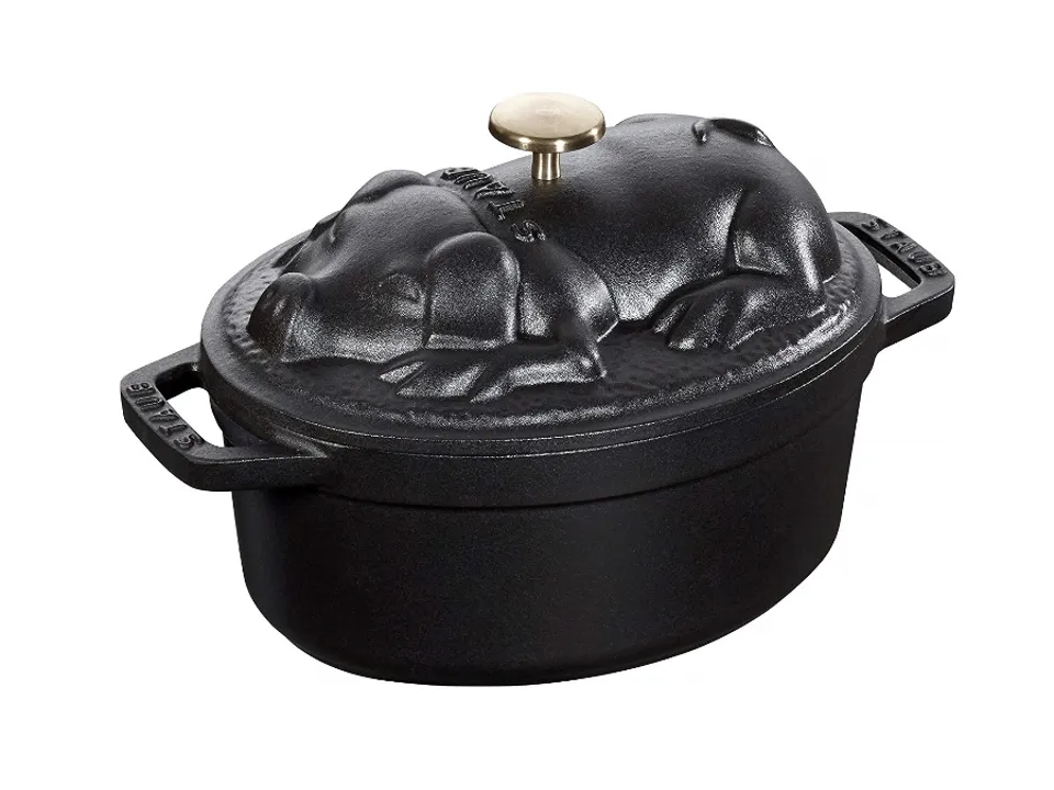 Cocotte ovale diam. 17 cm maialino nero Spedizione Espresso