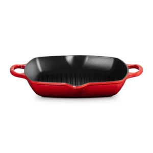 Promozione Esclusiva Evolution, grill quadrato in ghisa vetrificata 34,5 cm - ciliegia