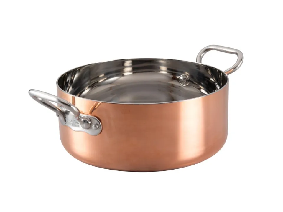 Casseruola 1907 copper 4 bassa in rame 2.5mm 2 maniglie - 24 cm Prezzo Scontato