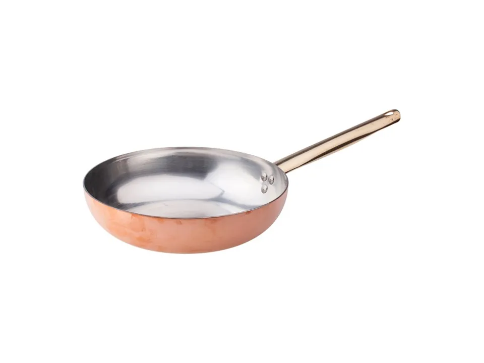 Scelto Dai Clienti Padella svasata alta in rame liscio stagnato a mano 2mm 1 manico - 32 cm
