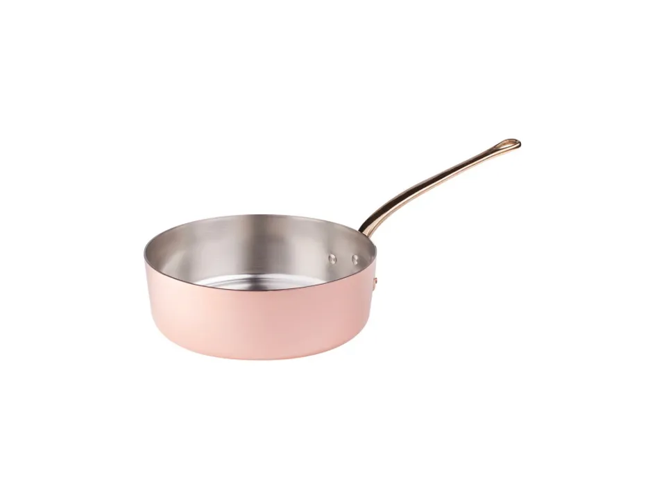 Solo Oggi Casseruolino 1932 basso in rame stagnato 2mm 1 manico, ø 10 cm